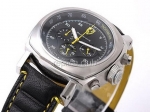 Ferrari Replica Uhr Arbeiten Chronograph Quarz Schwarzes Zifferblatt und schwarzem Lederarmband Neue Version - BWS0361